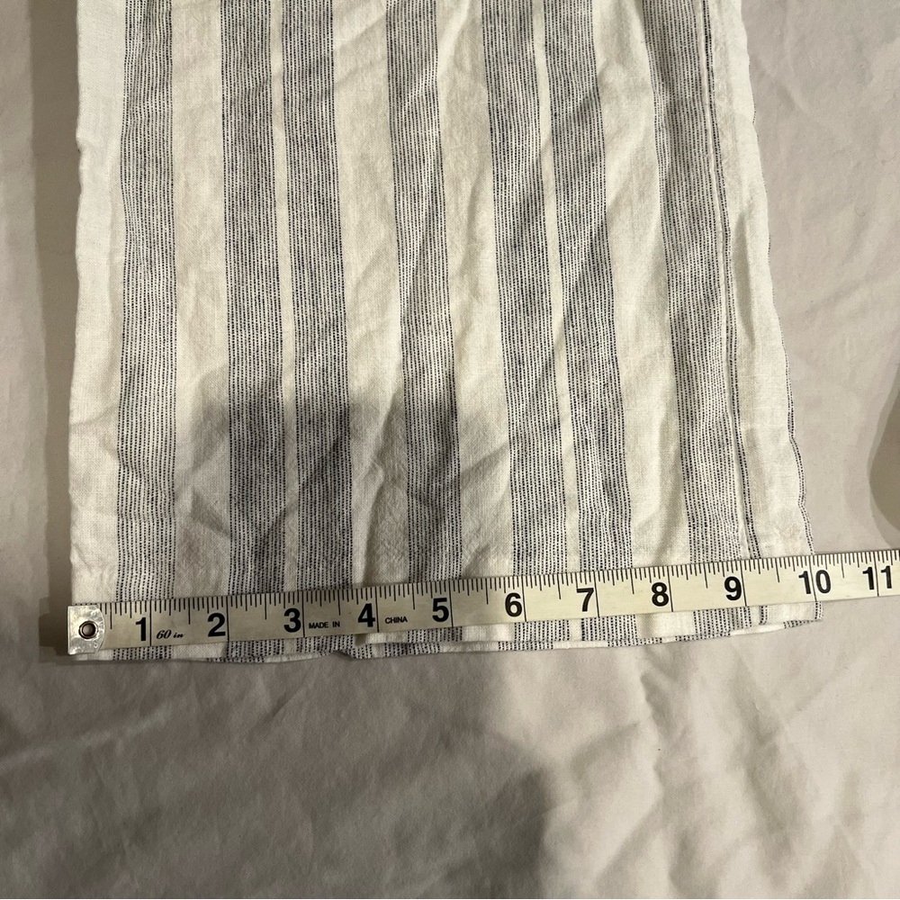 Old Navy Striped High-Waisted Wide Leg Linen Blend Cropped Pants- Size 4 Coastal - Picture 8 of 11